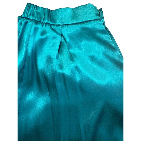 FREE PEOPLE Good Days Satin Trouser in Emerald Size Medium - Picture 6 of 8